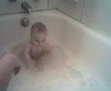 Anca's first bathtub bath