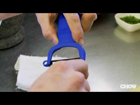 Food Peeler - Douglas Ford, sous-chef of LA's Lucques, sharpens his vegetable peeler every day to keep it in tiptop shape. Most of us sharpen ours ... never. Douglas demon...