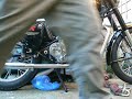 My pride and joy, a 1971 Price Parts converted diesel Bullet. 406cc Yanmar clone engine, mated to a stock Bullet gearbox. All the crappy Indian components have been removed and replaced with British made parts, ie Doherty levers, Hitchcocks cables. Indicators, handlebar switchgear and lego brick throttle have gone, replaced by Doherty throttle and switches on the nearside toolbox. Ignition switch has been removed to make room for a Lucas copy light switch and the electric start button is ...
