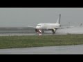 Vueling Airbus A320 Take-Off In Heavy Rain At Genova Int'l Airport To Barcelona