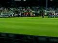 Cesar Santin presenteras på sin sista match
