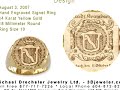 Hand Engraved Gold Signet Crest Ring