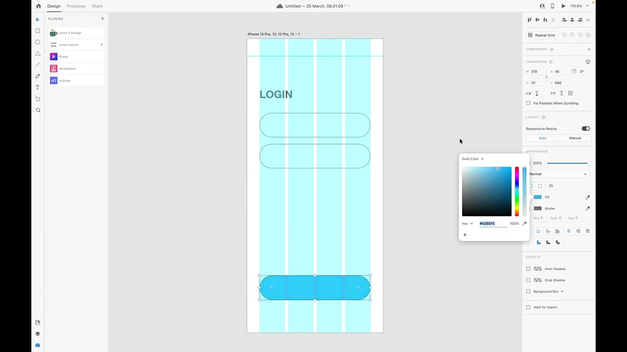 How to set up login page in Adobe XD