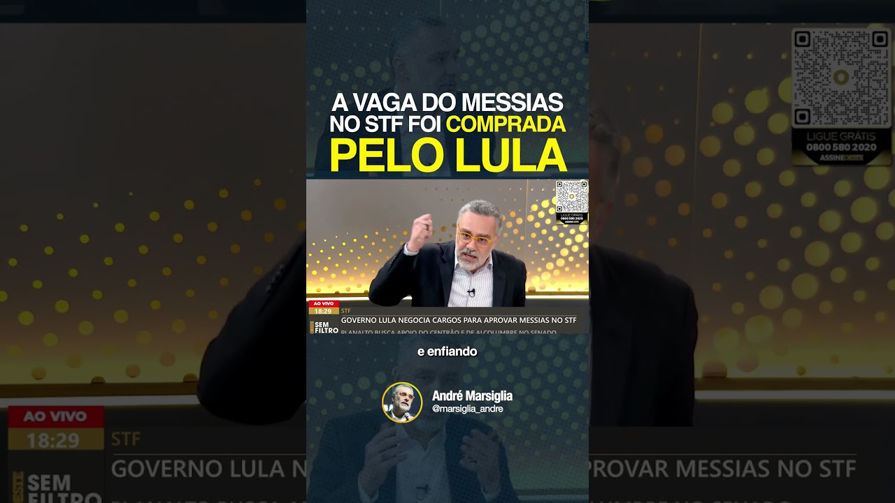 🚨 A VAGA DO MESSIAS NO STF FOI COMPRADA PELO LULA
