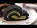 竹炭ロールケーキ 豆乳抹茶ロール