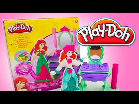 Play Doh Disney Prettiest Princess Ariel Royal Vanity Toys The Little Mermaid Playdough Dress Up