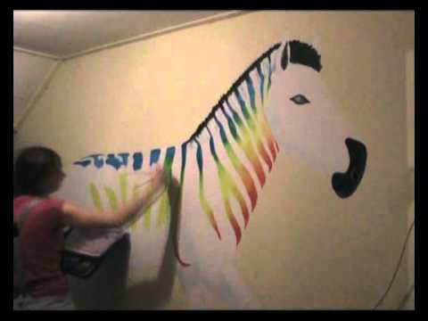 how to zebra paint a wall