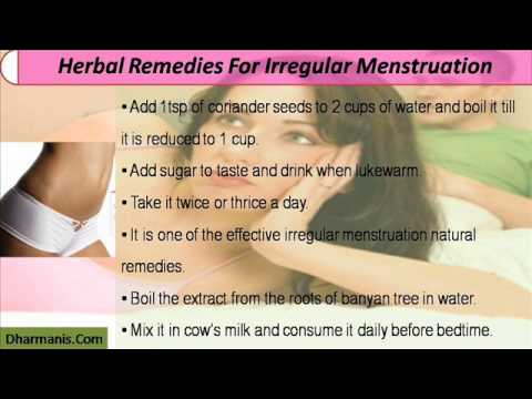 how to cure irregular menstruation