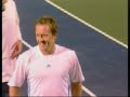Bjorkman hitting around the net