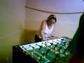 Merle Singer and Rick Raddatz in a Game of Foosball