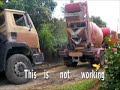 Concrete truck stuck in the ditch