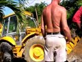 while building our retaining wall one of the concrete trucks wanted to give way to another but landed with 2 wheels in the ditch.
pulling out a fully loaded concrete truck turned out to be a hell of a job.
watch them try...