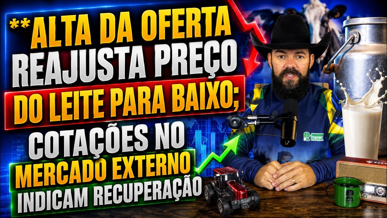 Alta da oferta reajusta preço do leite para baixo; cotações no mercado externo indicam recuperação.