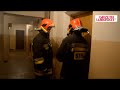 Ewakuacja mieszka�c�w bloku w Zielonej G�rze 