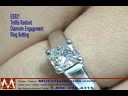 Classic Solitaire Radiant Diamond Trellis Engagement Ring Setting in Platinum ES521