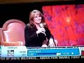 Sarah 1 Palin reading cheat notes (Crib notes) on her hand
