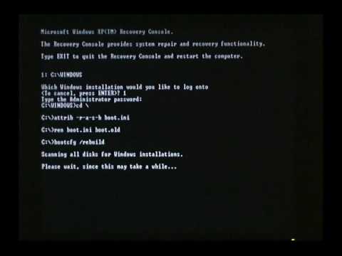 how to rebuild xp boot.ini