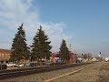A pair of Amtrak P42DC's, led by 134, lead the California Zephyr 5 west - Plano, IL. 12/30/08