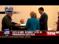 Mitt And Ann Romney Vote In Belmont, MA