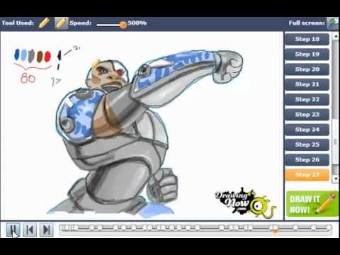 how to draw cyborg