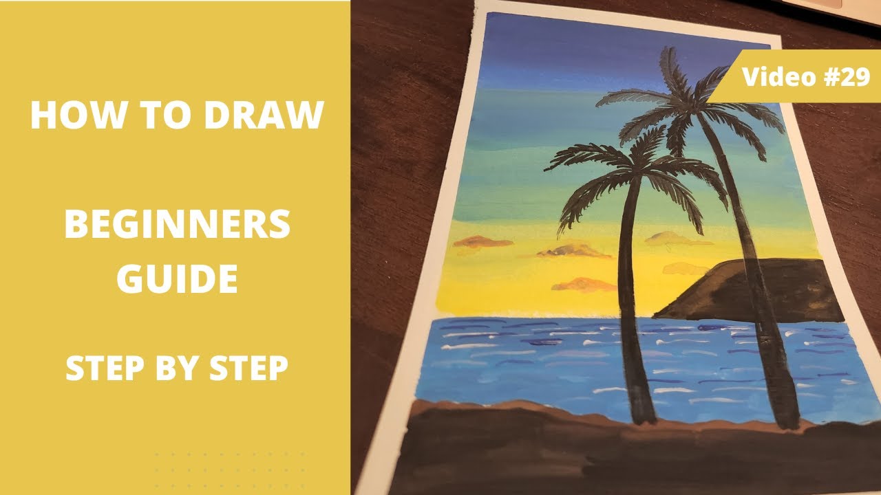 Ep.29 Canvas Painting For Beginners Guide | Step By Step | Relaxation Drawing