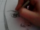 me drawin' an eye with star trek on in the background.