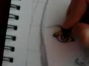 me drawin' an eye with star trek on in the background.