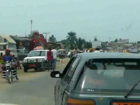 Driving into Douala