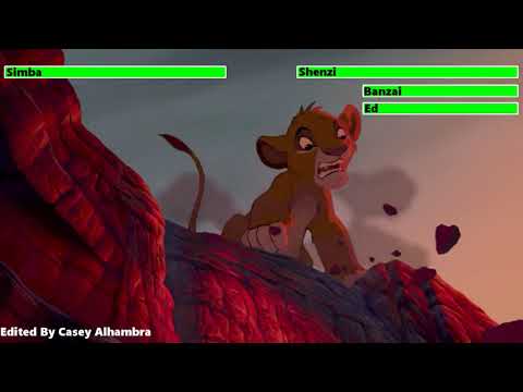 The Lion King (1994) Hyenas Chasing Simba with healthbars