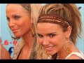 a video of sarah harding and nadine coyle from girls aloud with the song how deep is your love by take that.