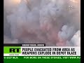 Ukrainian arsenal ablaze