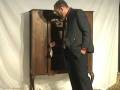 Spacious Oak Curio Cabinet ca 1930 Queen Anne legs