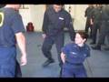 Friendly handcuff training volunteer