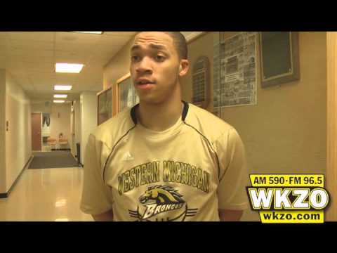 WMU Junior Guard David Brown talks with Carolyn Binder about sparking the Broncos off the bench in 66-58 win over Northern Illinois WMU Junior Guard David Brown talks with Carolyn Binder about sparking the Broncos off the bench in 66-58 win over Northern Illinois