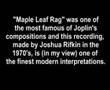 Maple Leaf Rag -Joplin/Rifkin