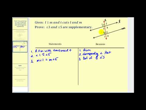 how to prove two angles are supplementary