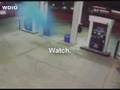Blue UFO in gas station in the news  - looks like a seal