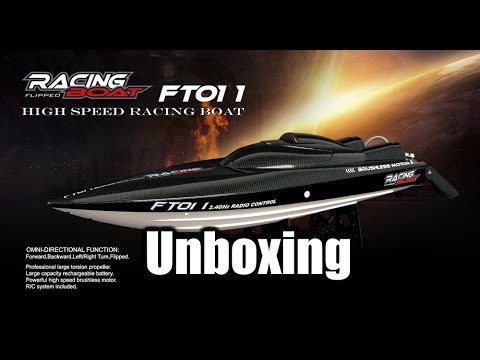 FT011 RC Racing Boat Brushles 4s Unboxing