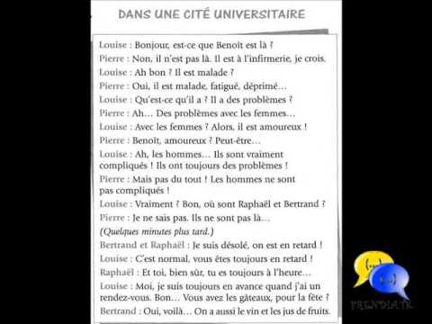dialogue français chapitre 1 : Dans une cité universitaire