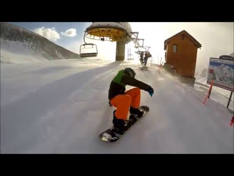 Видео спуска на сноуборде по трассе