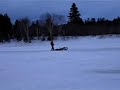 yamaha yz 250 motocross on ice !! (crash finish)