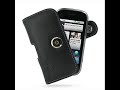PDair Leather Case for Motorola CLIQ/DEXT/MB220 - Horizontal Pouch Type (Black)