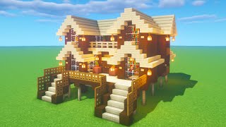 Minecraft Tutorial: How To Make A Dark Oak Wood House "2020 Tutorial"