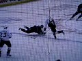 Chris Kunitz of the Anaheim Ducks levels Lubomir Visnovsky of the Los Angeles Kings. I did not rip this off the DVR because I wanted to focus on the point of contact.