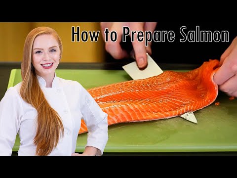 how to de skin salmon