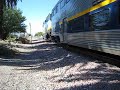 Departure of Amtrak #713 with CDTX #2002 and engineer Ray with the horn show!