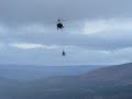 CAIRNGORM MOUNTAIN - OCTOBER 2009 - HELICOPTER TRANSPORTING PATH MATERIALS