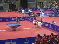 women's semifinal:
china (guo yue) vs. hong kong (zhang rui)
final points of the match; guo wins 11-8, 11-7, 11-9.