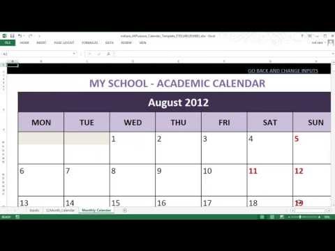 how to create calendar in excel