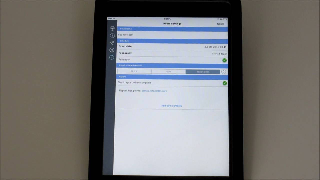 i-ALERT2 App - Editing a Route